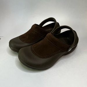 Crocs Troika Shoes Size 6 Brown Suede Slip On Comfort